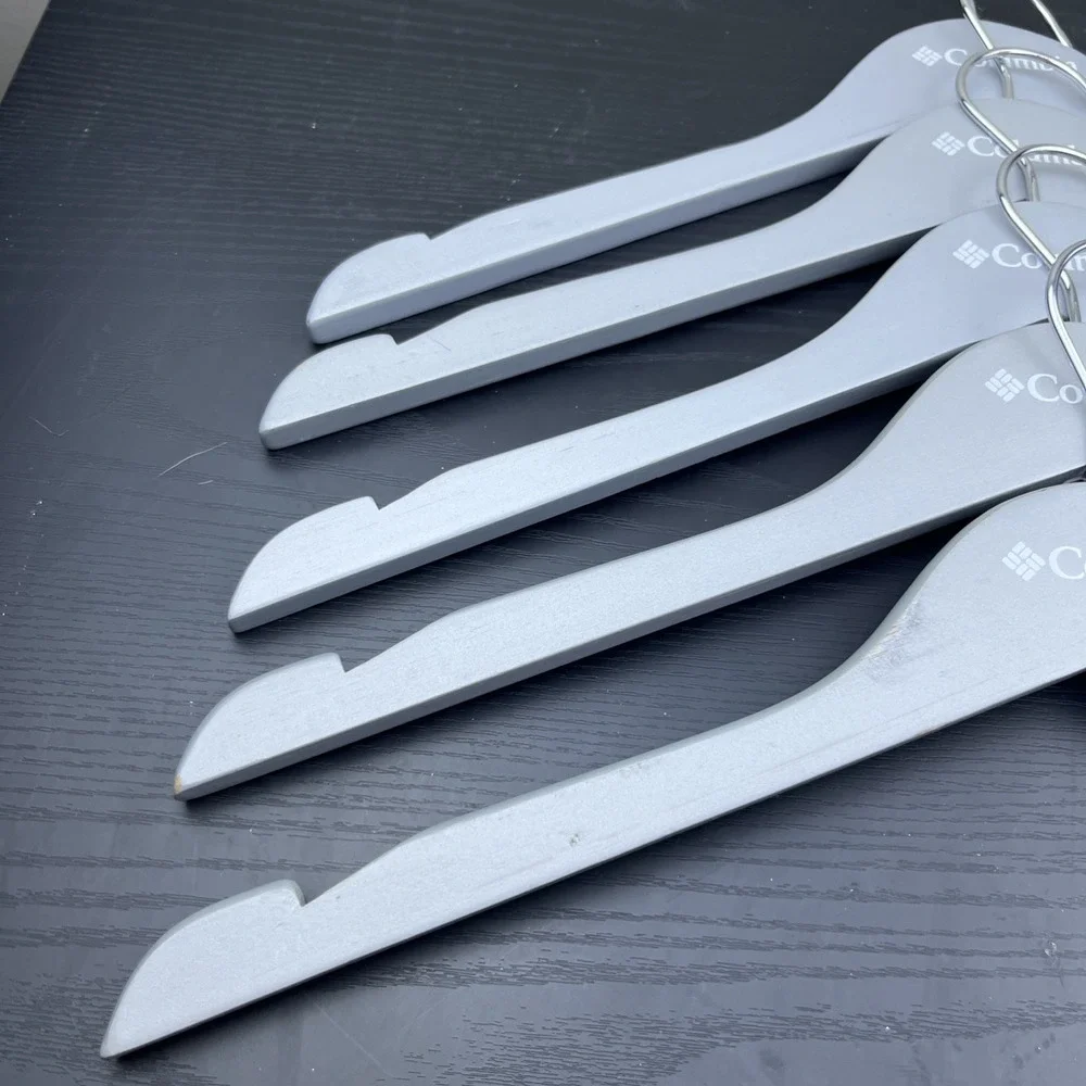 Columbia Sportswear Company Wooden Clothes Hangers Gray Set of 5